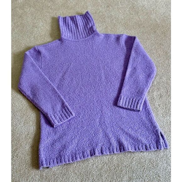 Hanna Andersson Wool Blend Turtleneck Sweater Purple Sz M - Picture 2 of 7